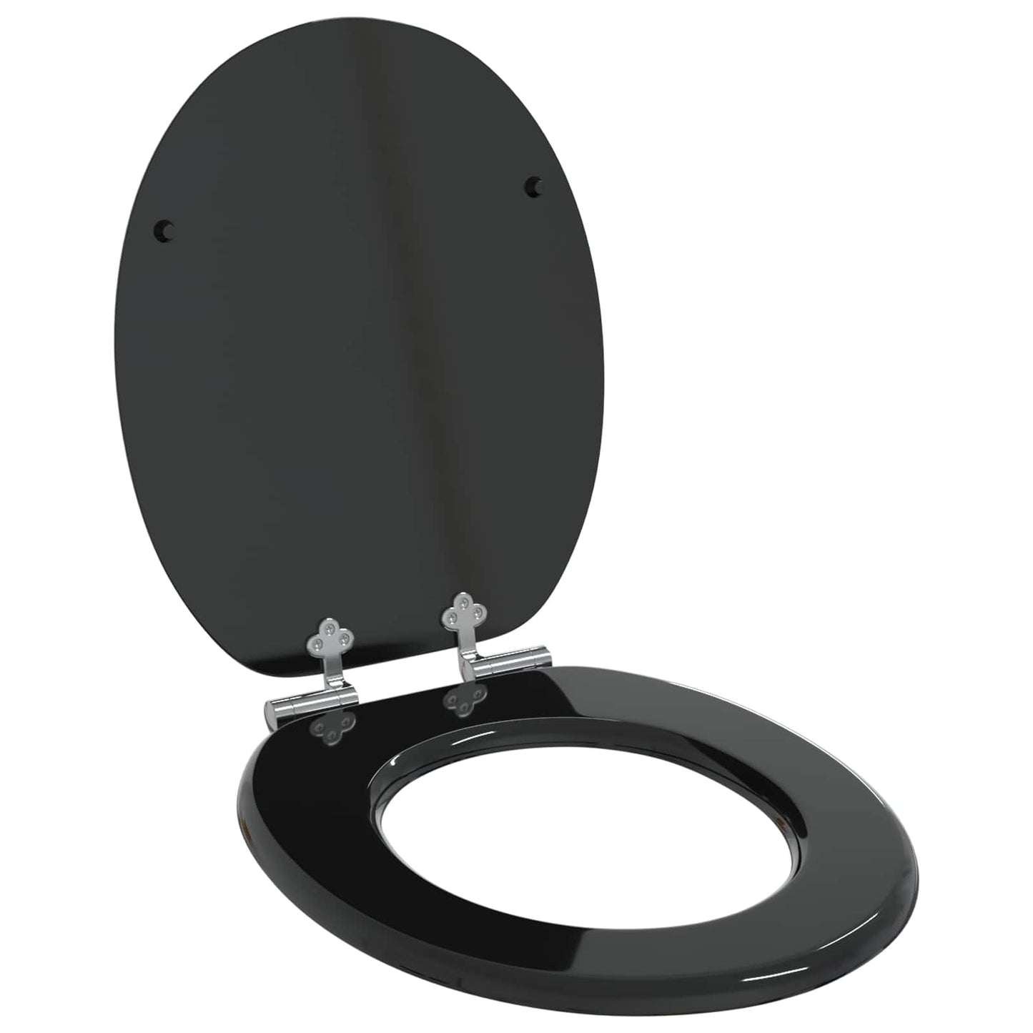 Sedile per toilette con chiusura morbida Nero 44 x 38 cm | homemem39