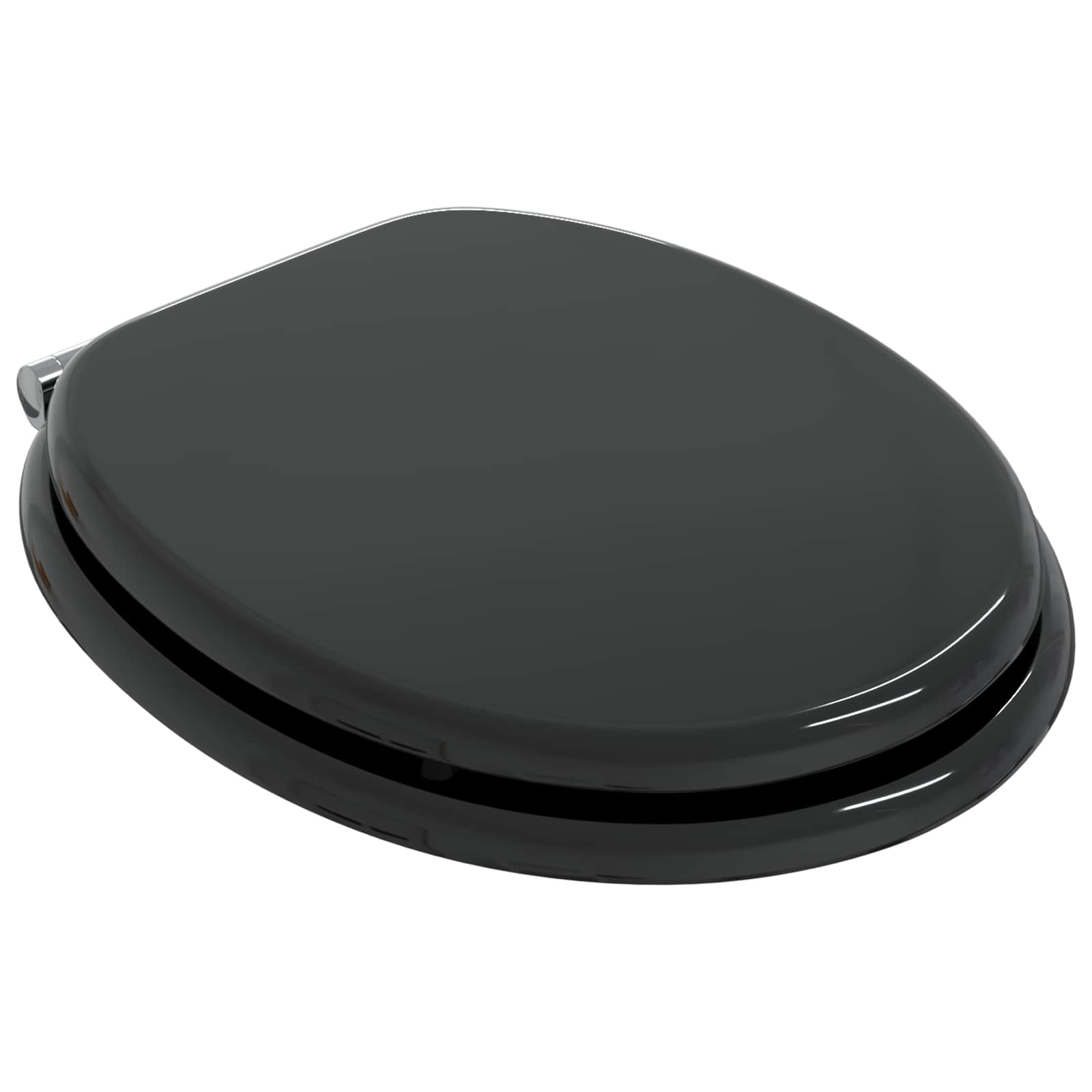 Sedile per toilette con chiusura morbida Nero 44 x 38 cm | homemem39