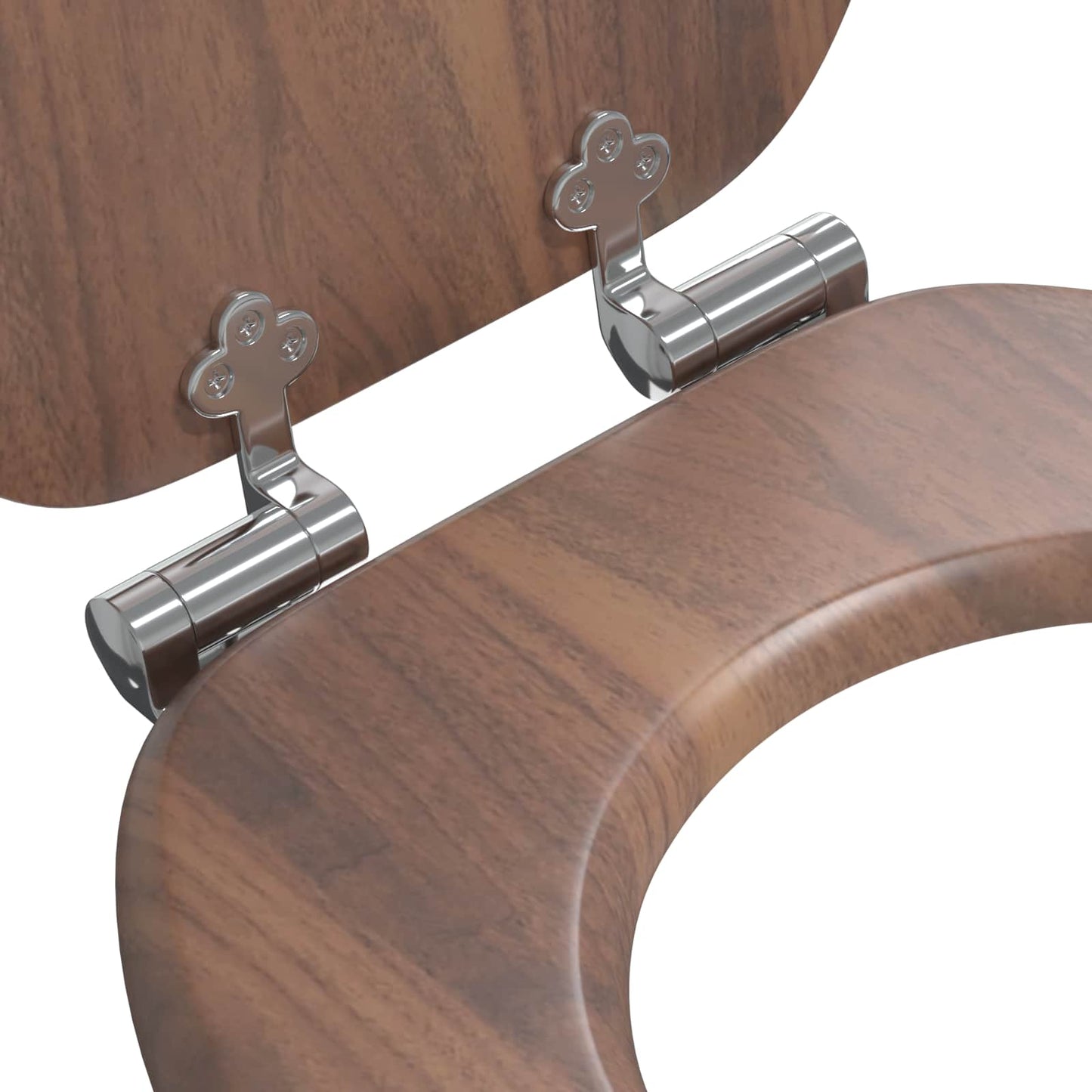 Sedile per toilette con chiusura morbida Marrone 44 x 38 cm | homemem39