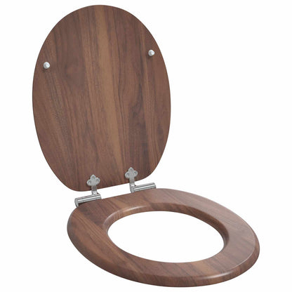 Sedile per toilette con chiusura morbida Marrone 44 x 38 cm | homemem39