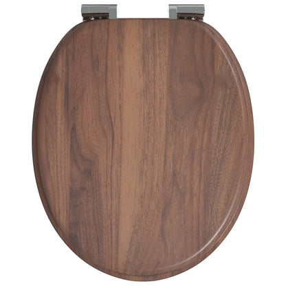 Sedile per toilette con chiusura morbida Marrone 44 x 38 cm | homemem39