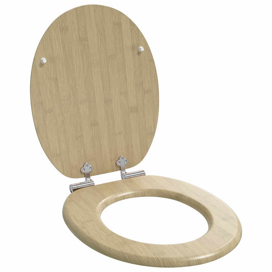 Sedile del WC Colore bamboo chiaro 44 x 38 cm Pannello MDF - homemem39