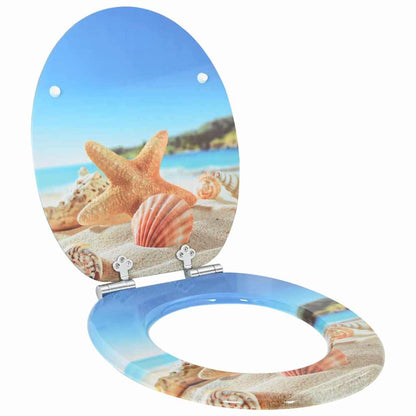 Sedile per toilette con chiusura morbida Conchiglia di mare