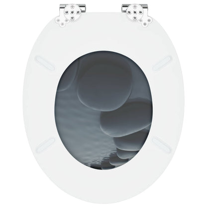 Sedile per toilette con chiusura morbida Grigio 44 x 38 cm | homemem39
