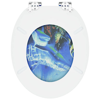 Sedile per toilette con chiusura morbida Blu 44 x 38 cm | homemem39