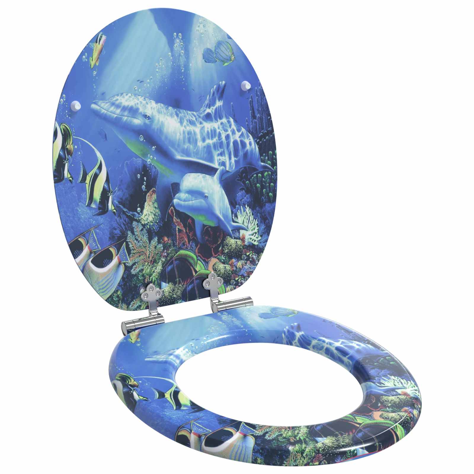 Sedile per toilette con chiusura morbida Blu 44 x 38 cm | homemem39