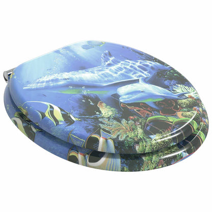 Sedile per toilette con chiusura morbida Blu 44 x 38 cm | homemem39