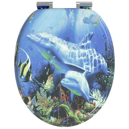 Sedile per toilette con chiusura morbida Blu 44 x 38 cm | homemem39