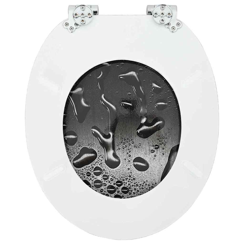 Sedile per toilette con chiusura morbida Grigio 44 x 38 cm | homemem39