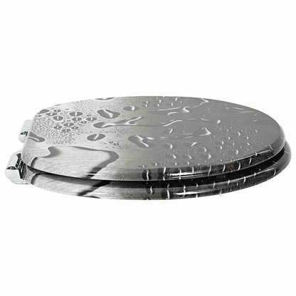 Sedile per toilette con chiusura morbida Grigio 44 x 38 cm | homemem39
