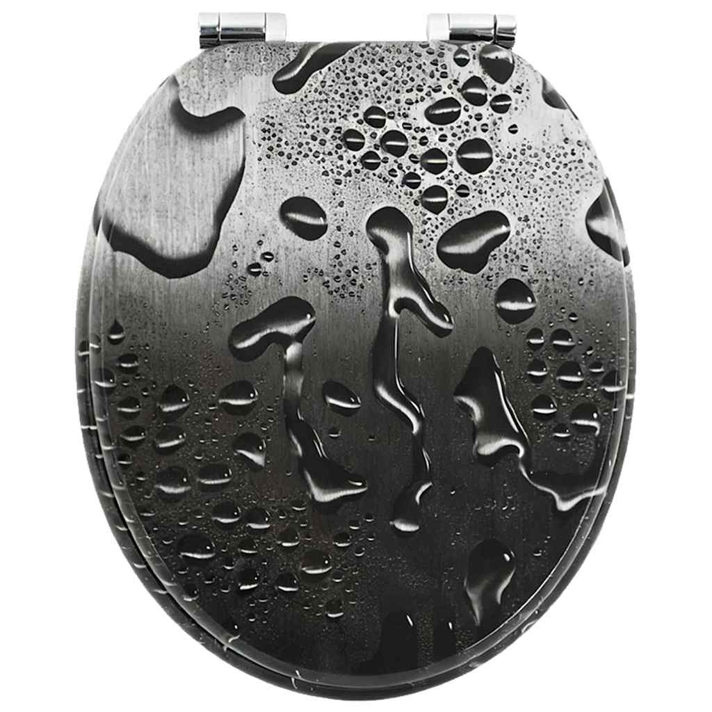 Sedile per toilette con chiusura morbida Grigio 44 x 38 cm | homemem39