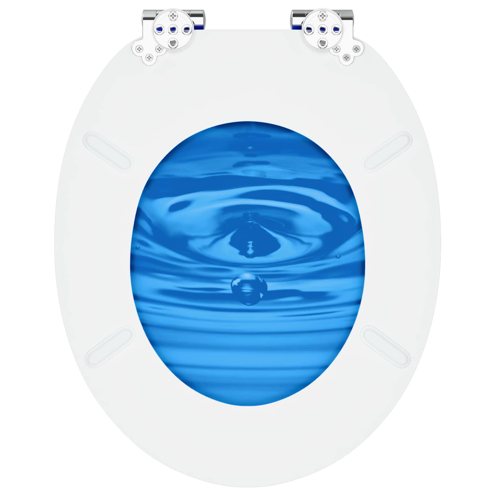 Sedile per toilette con chiusura morbida Goccia blu 44 x 38 cm | homemem39