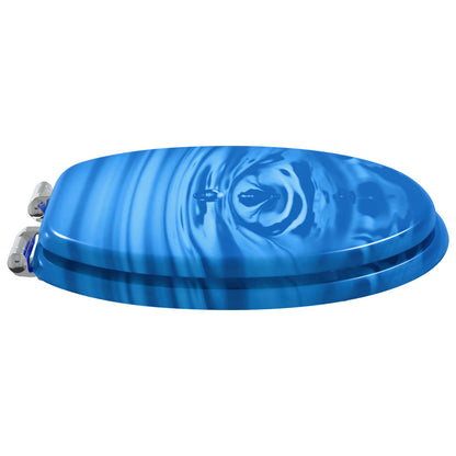 Sedile per toilette con chiusura morbida Goccia blu 44 x 38 cm | homemem39