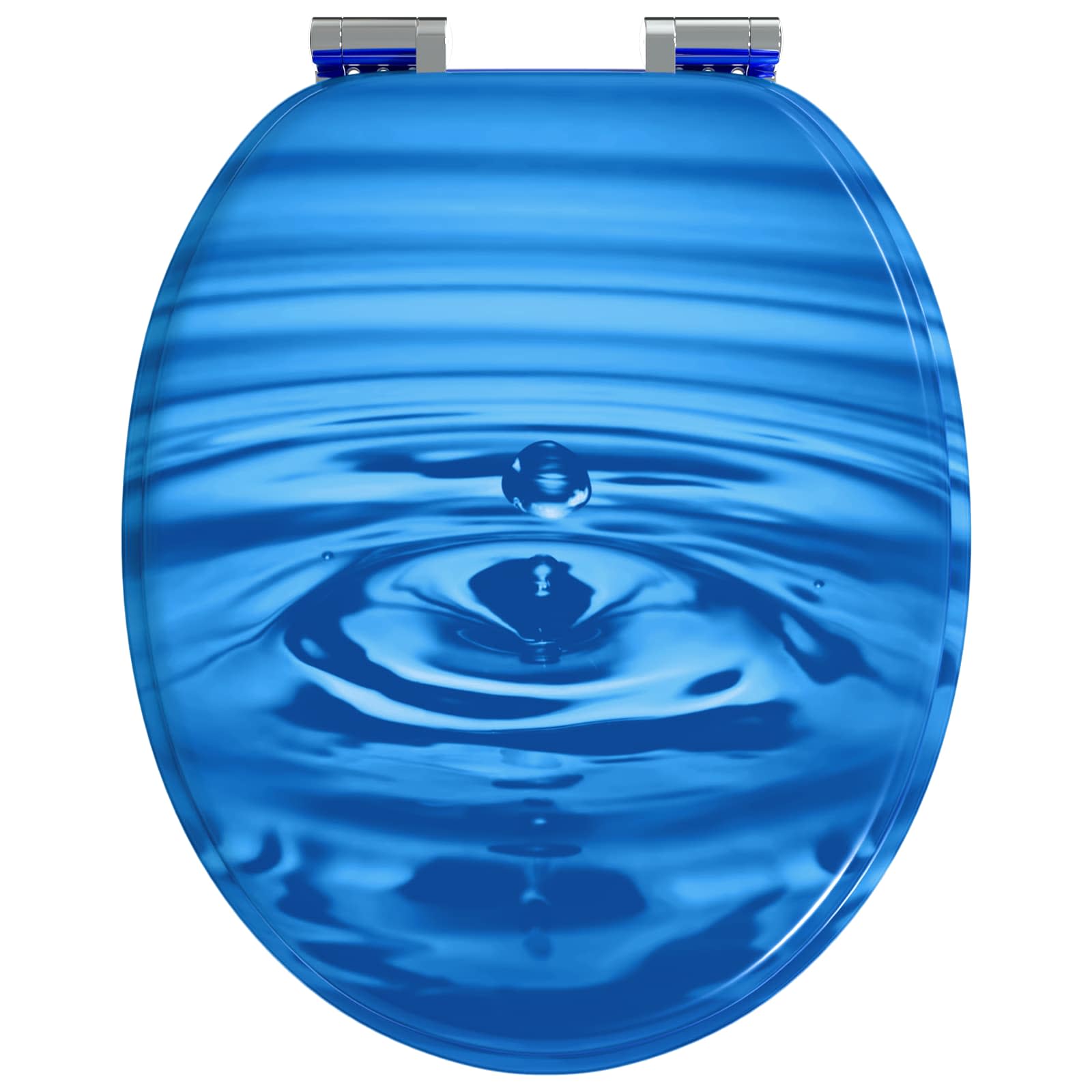 Sedile per toilette con chiusura morbida Goccia blu 44 x 38 cm | homemem39