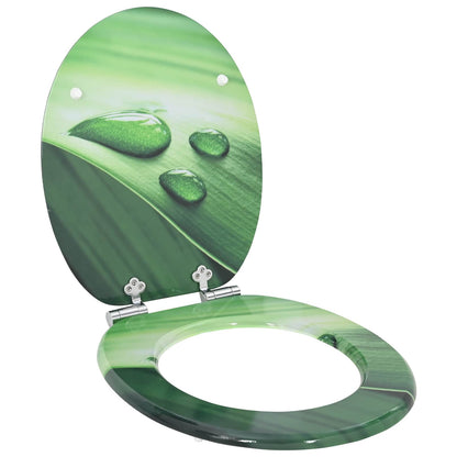 Sedile per toilette con chiusura morbida Goccia verde | homemem39