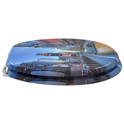 Sedile del WC Multicolore 43,8 x 37,8 cm Pannello MDF