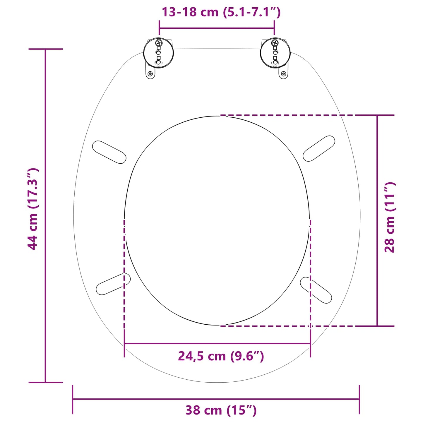 Sedile del WC Multicolore 43,8 x 37,8 cm Pannello MDF