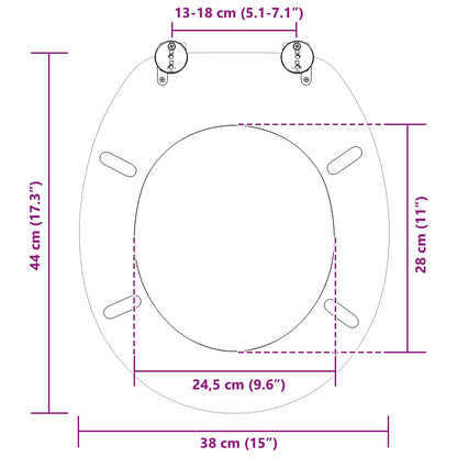 Sedile del WC Multicolore 43,8 x 37,8 cm Pannello MDF