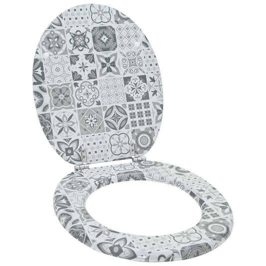 Sedile per toilette con chiusura morbida Grigio 44 x 38 cm | homemem39
