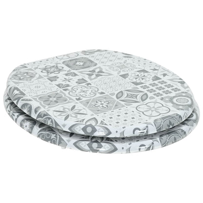 Sedile per toilette con chiusura morbida Grigio 44 x 38 cm | homemem39