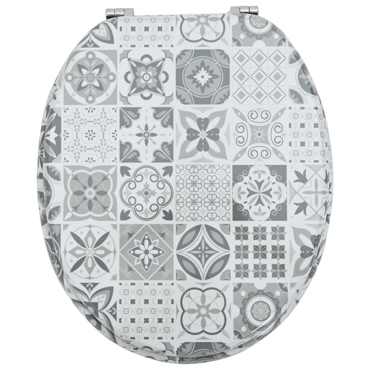 Sedile per toilette con chiusura morbida Grigio 44 x 38 cm | homemem39