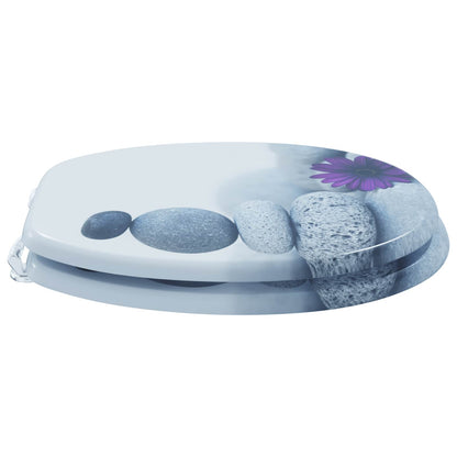 Sedile per toilette con chiusura morbida Grigio 44 x 38 cm