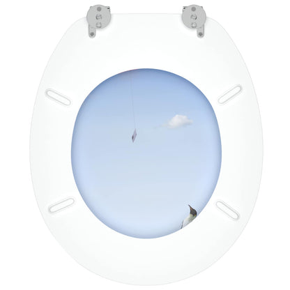 Sedile per toilette con chiusura morbida Blu 44 x 38 cm | homemem39