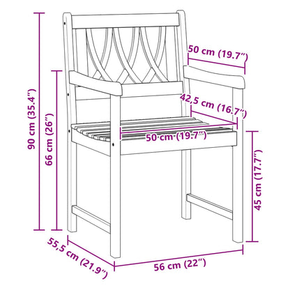 Panchina da esterno 2 pcs Naturale 56 x 55,5 x 90 cm | homemem39