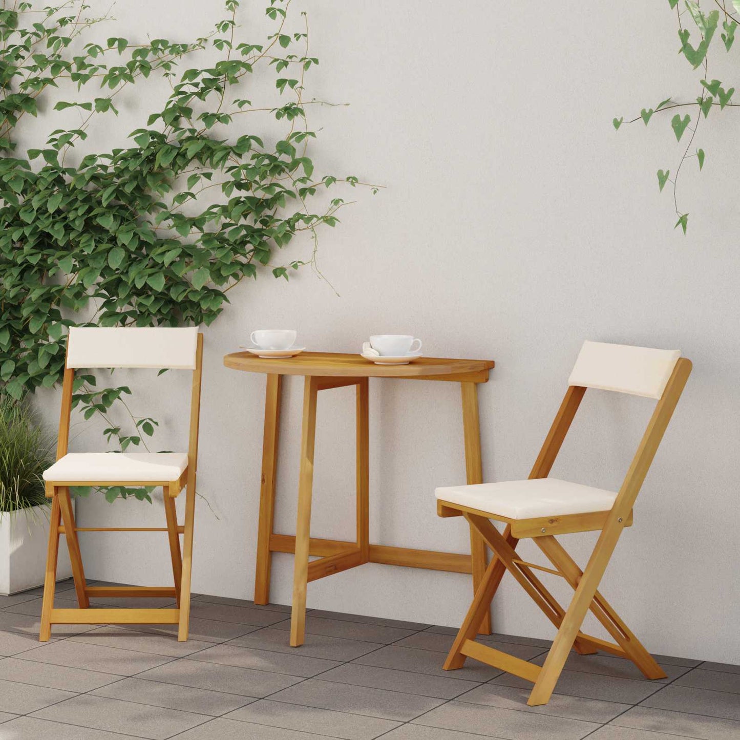 Sedie Bistro da Giardino 2 pcs Bianco Crema 40 x 53 x 80 cm | homemem39