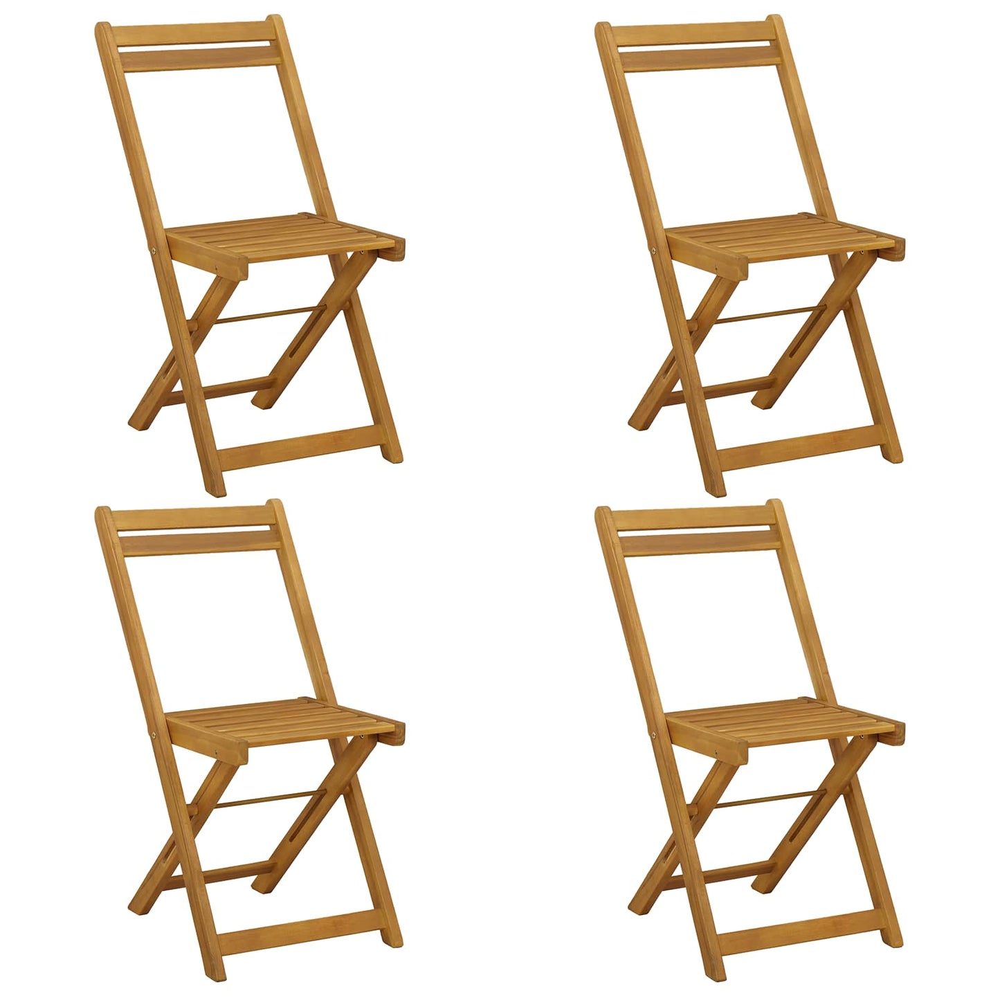 Sedie da giardino pieghevoli 4 pcs Naturale 40 x 53 x 80 cm | homemem39