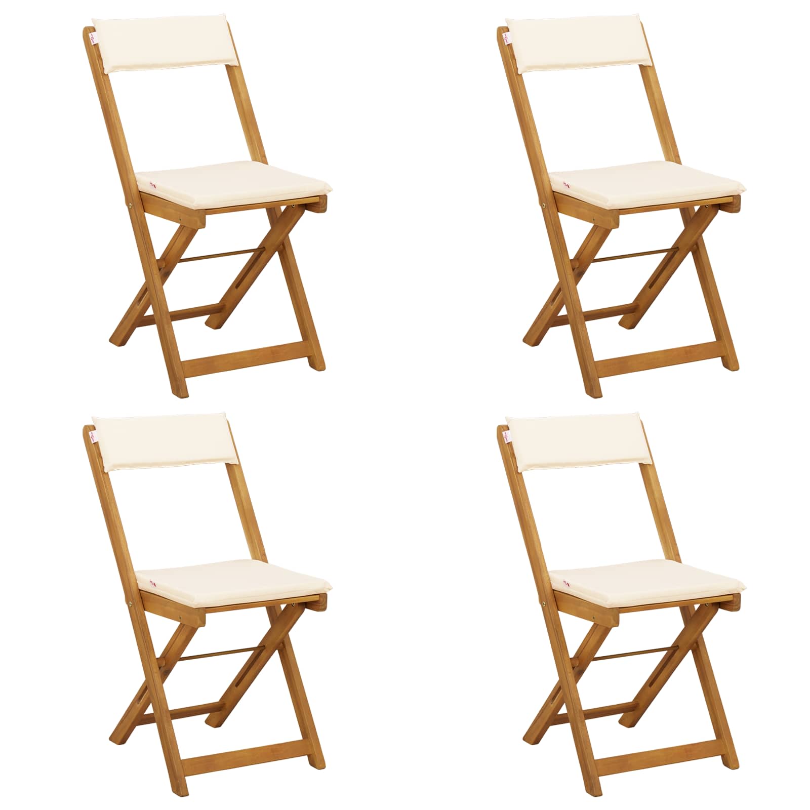 Sedie Bistro da Giardino 4 pcs Bianco Crema 40 x 53 x 80 cm | homemem39