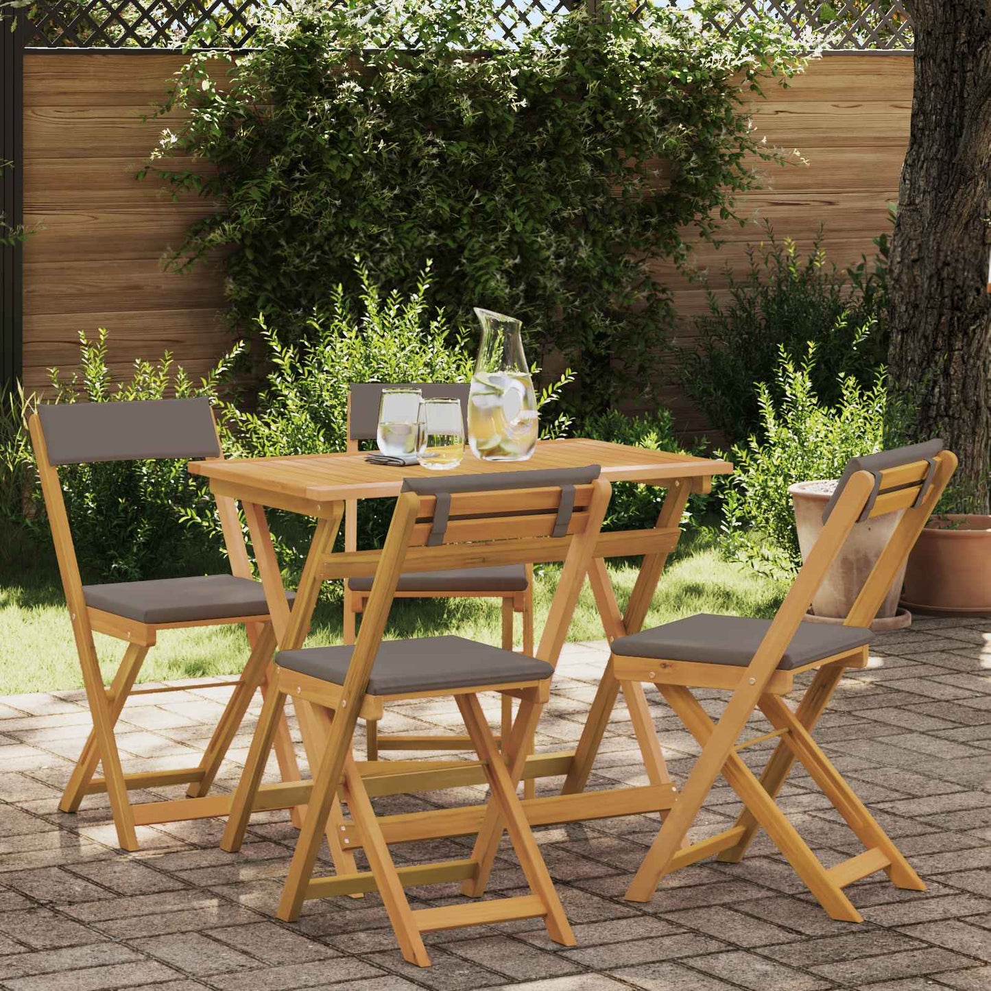 Sedie Bistro da Giardino 4 pcs Grigio Scuro 40 x 53 x 80 cm | homemem39