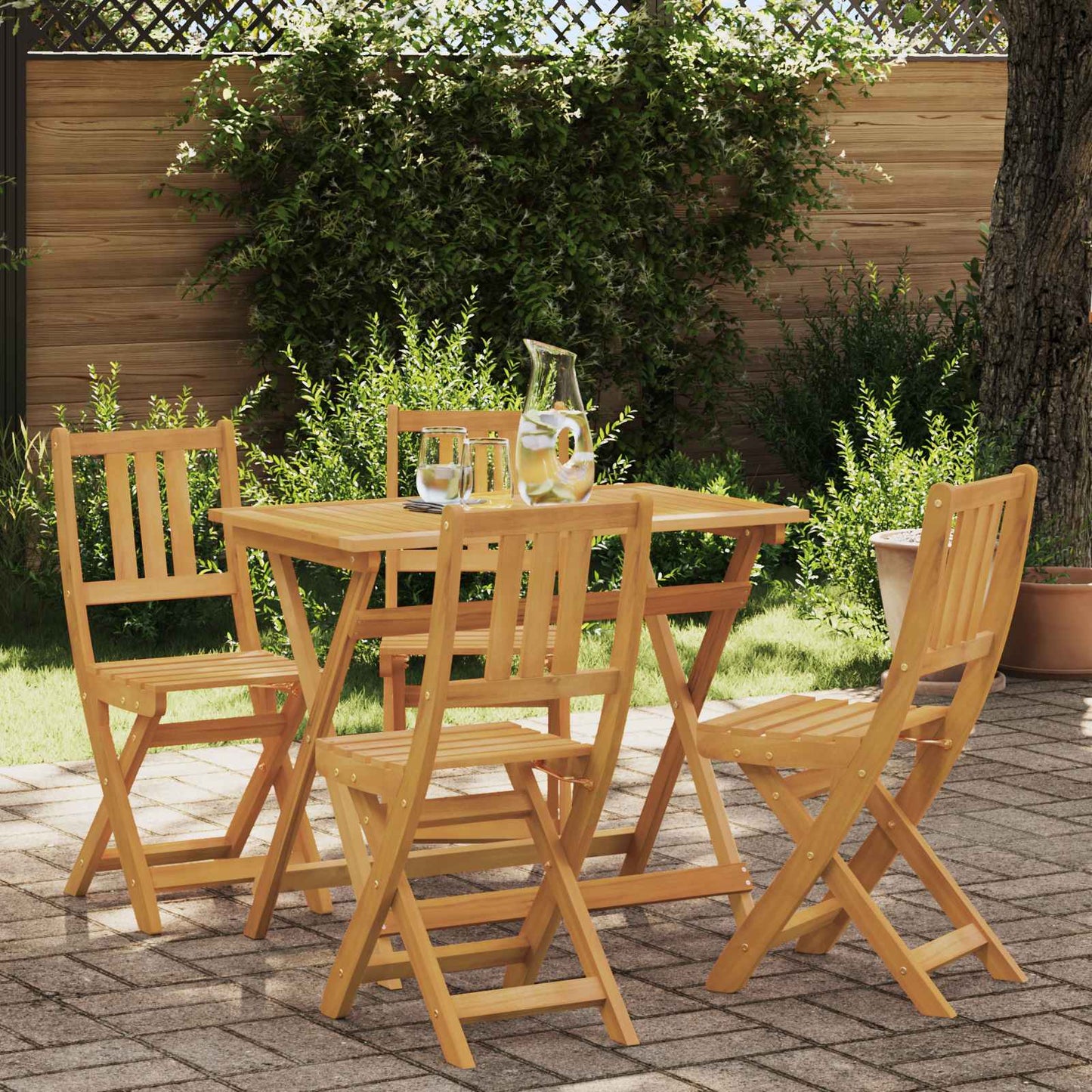Sedie Bistro da Giardino 4 pcs Naturale 40 x 42 x 85 cm