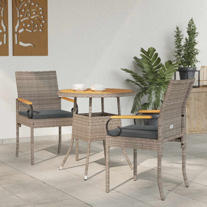 Sedie da giardino con cuscino 2 pcs Grigio e Grigio Scuro | homemem39