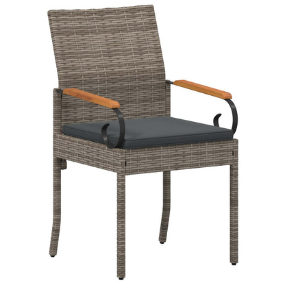 Sedie da giardino con cuscino 2 pcs Grigio e Grigio Scuro | homemem39