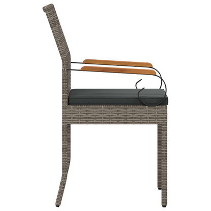 Sedie da giardino con cuscino 2 pcs Grigio e Grigio Scuro | homemem39