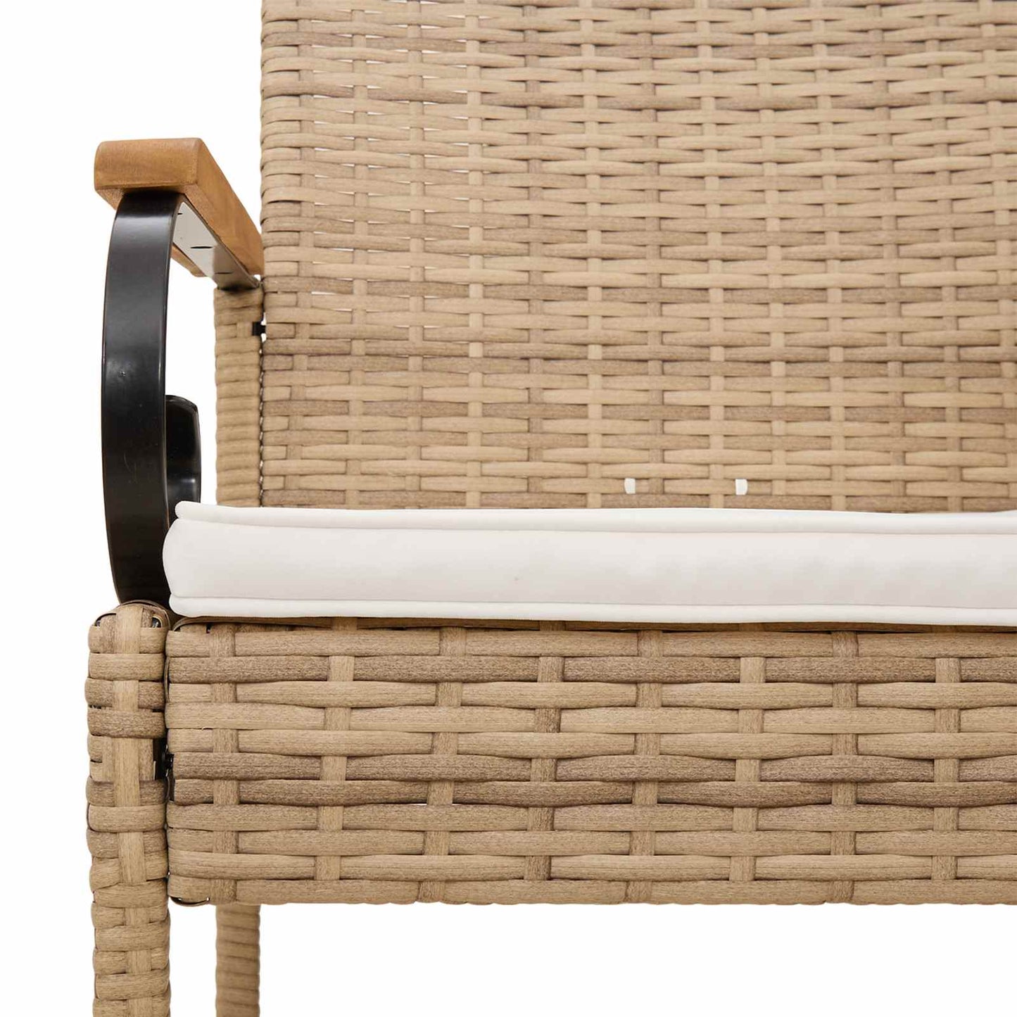 Sedie da giardino con cuscino 2 pcs Beige e Bianco Crema