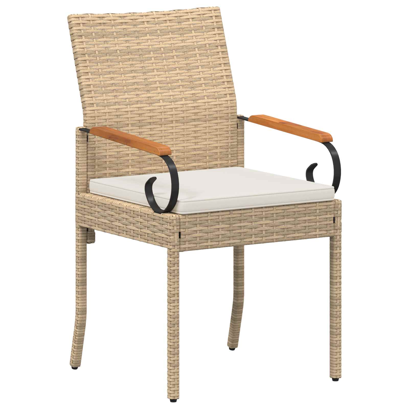Sedie da giardino con cuscino 2 pcs Beige e Bianco Crema | homemem39