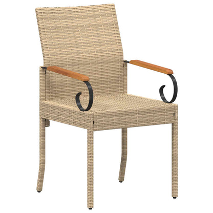Sedie da giardino con cuscino 2 pcs Beige e Bianco Crema | homemem39