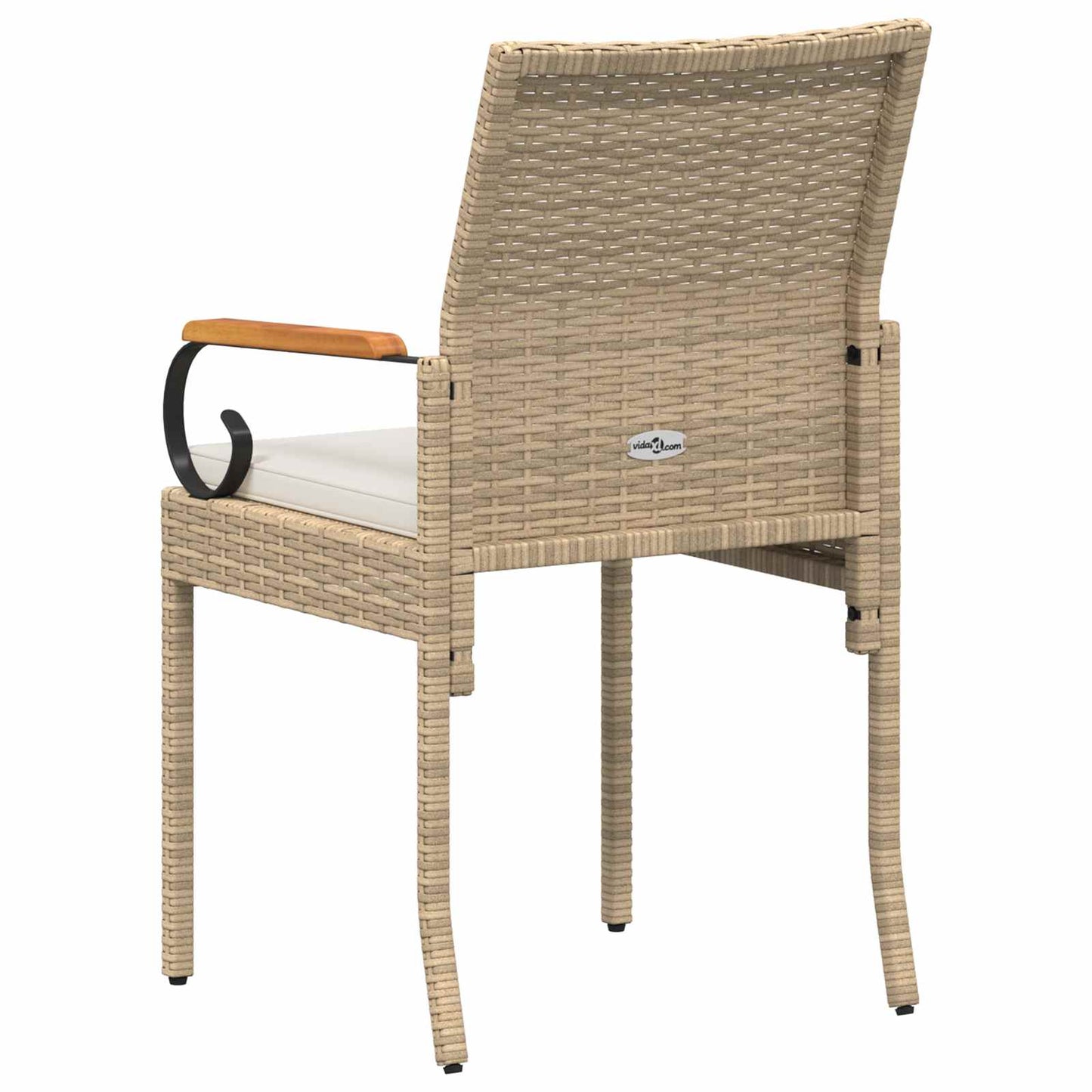Sedie da giardino con cuscino 2 pcs Beige e Bianco Crema | homemem39