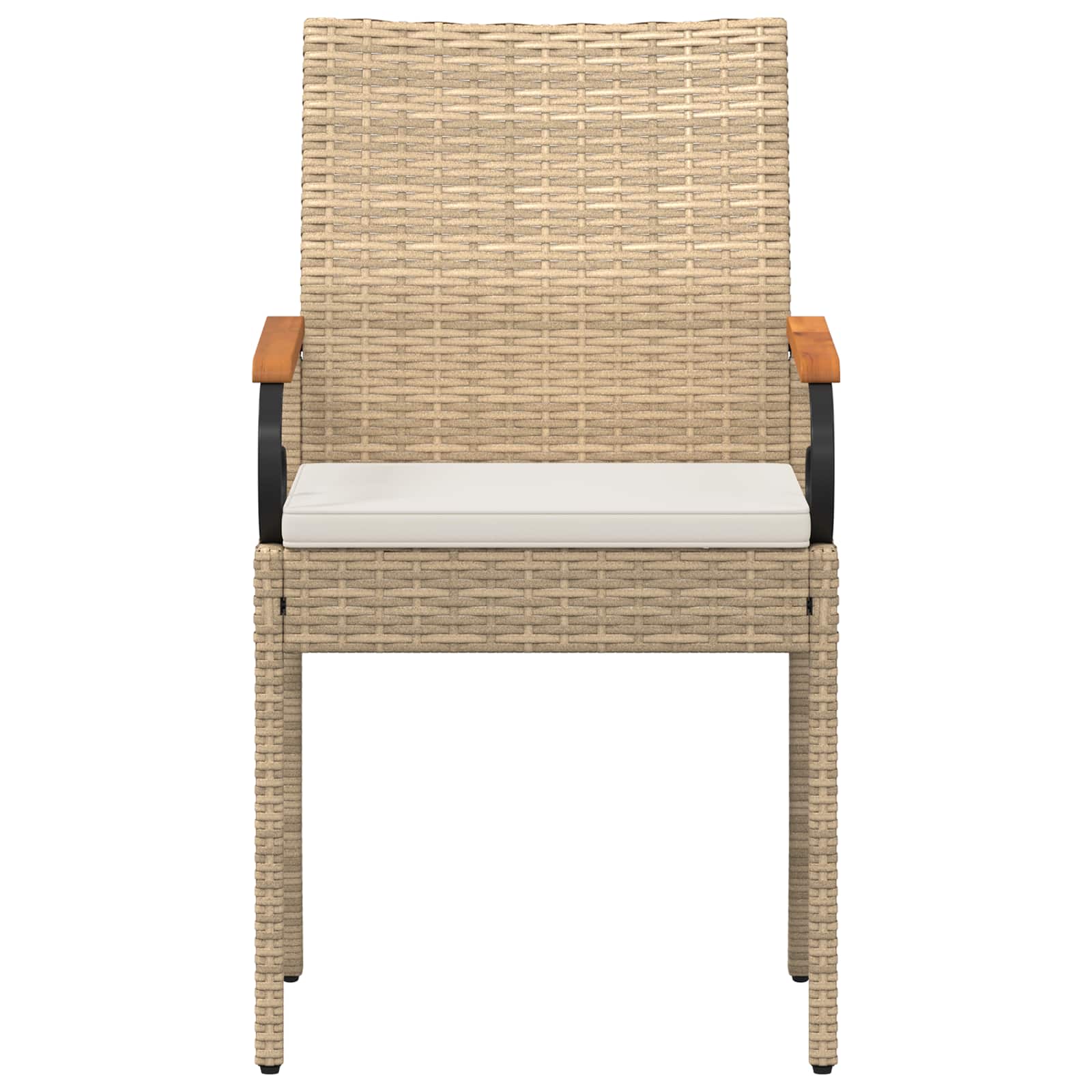 Sedie da giardino con cuscino 2 pcs Beige e Bianco Crema | homemem39