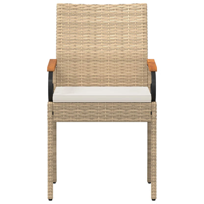 Sedie da giardino con cuscino 2 pcs Beige e Bianco Crema | homemem39