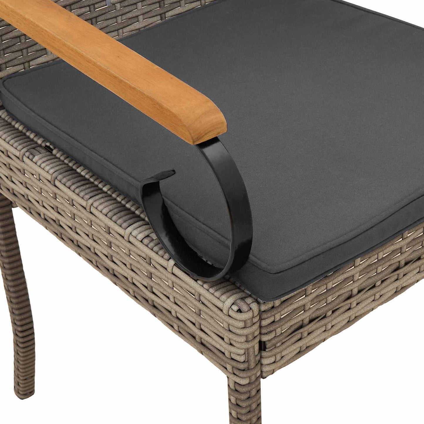 Sedie da giardino con cuscino 4 pcs Grigio e Grigio Scuro | homemem39