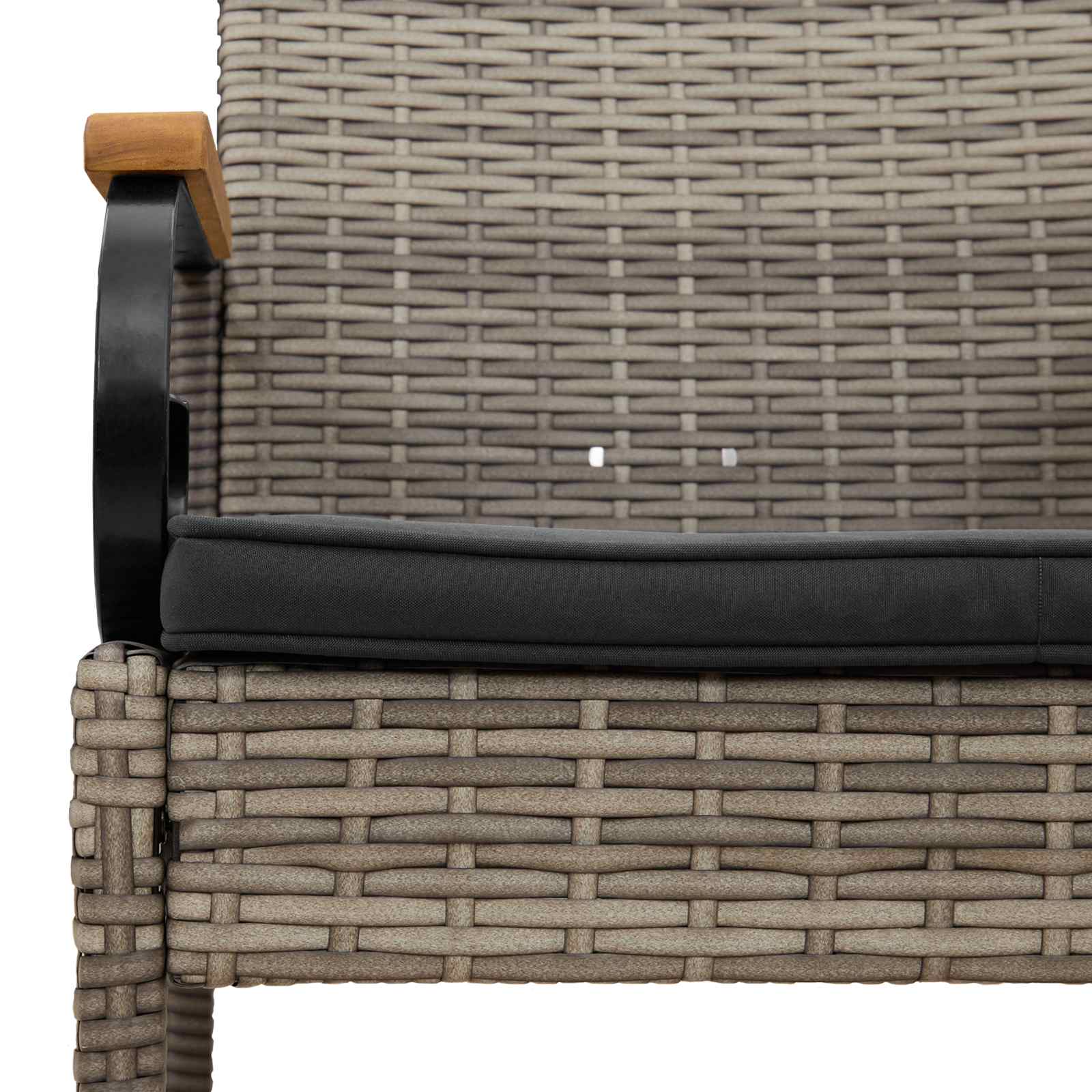 Sedie da giardino con cuscino 4 pcs Grigio e Grigio Scuro | homemem39