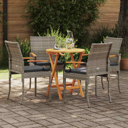 Sedie da giardino con cuscino 4 pcs Grigio e Grigio Scuro | homemem39