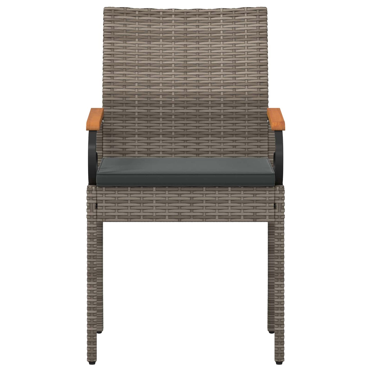 Sedie da giardino con cuscino 4 pcs Grigio e Grigio Scuro | homemem39