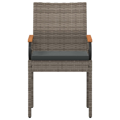 Sedie da giardino con cuscino 4 pcs Grigio e Grigio Scuro | homemem39
