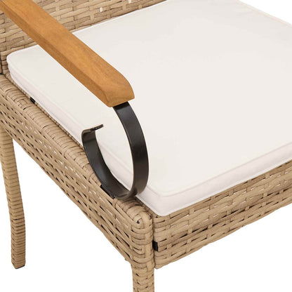 Sedie da giardino con cuscino 4 pcs Beige e Bianco Crema | homemem39