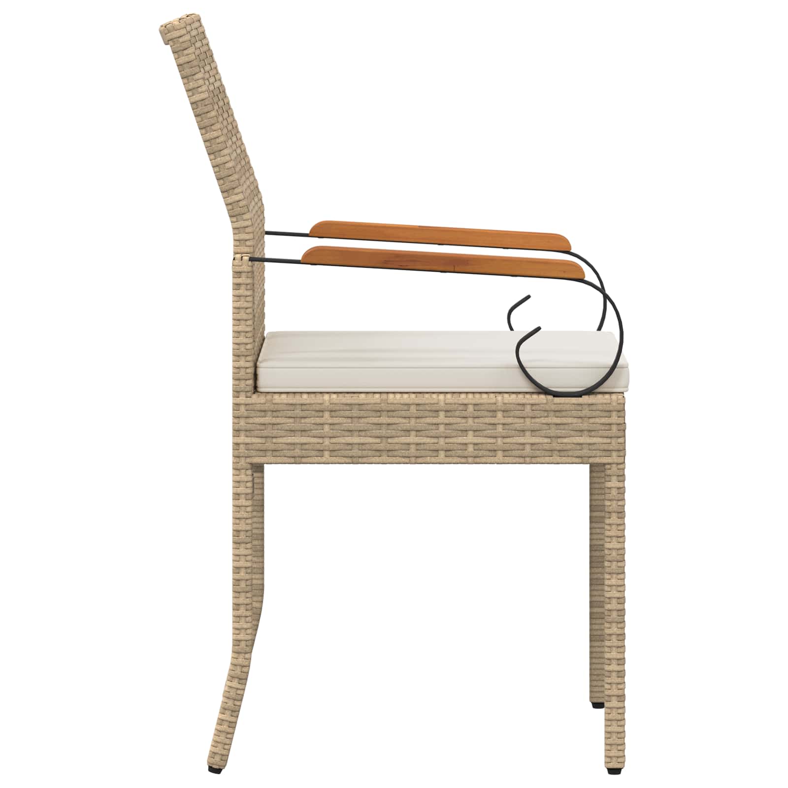 Sedie da giardino con cuscino 4 pcs Beige e Bianco Crema | homemem39