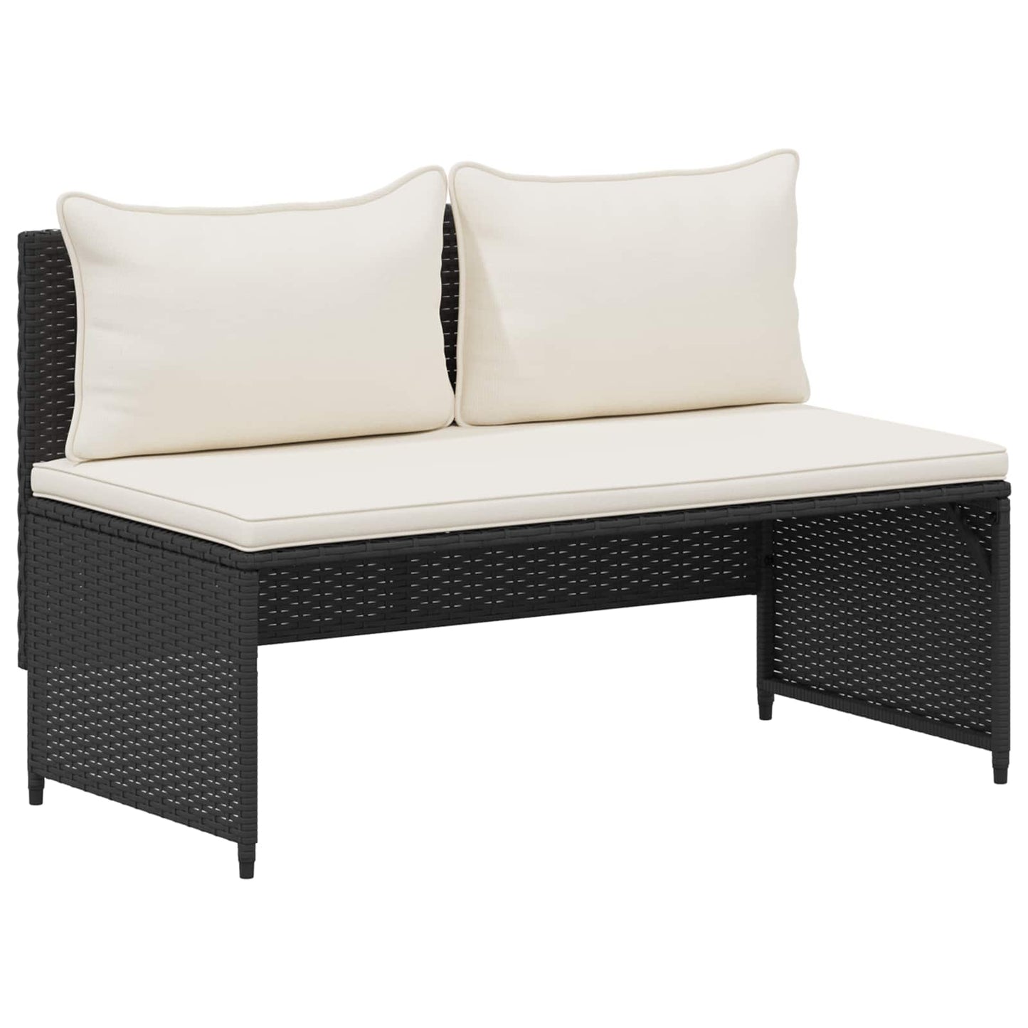 Set di divani da esterno con cuscino 4 pcs Nero e Bianco Crema | homemem39